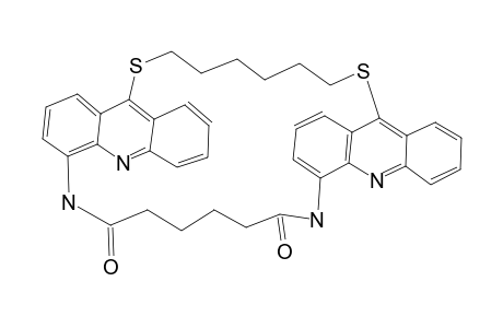 9,9'-(ALPHA'',OMEGA''-DITHIOHEXYL)-4,4'-(ALPHA''',OMEGA'''-DIAMINOADIPINOYL)-BIS-ACRIDINE