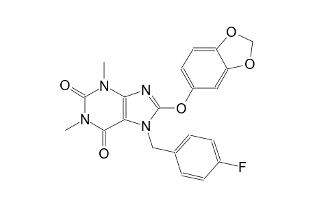 8-(1,3-benzodioxol-5-yloxy)-7-(4-fluorobenzyl)-1,3-dimethyl-3,7-dihydro-1H-purine-2,6-dione