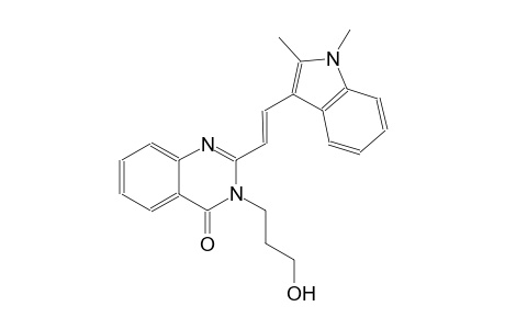 2-[(E)-2-(1,2-dimethyl-1H-indol-3-yl)ethenyl]-3-(3-hydroxypropyl)-4(3H)-quinazolinone