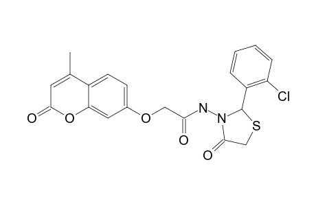 N-[2-(2-CHLOROPHENYL)-4-OXOTHIAZOLIDIN-3-YL]-2-(4-METHYL-2-OXO-2H-CHROMEN-7-YLOXY)-ACETAMIDE