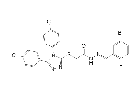 2-{[4,5-bis(4-chlorophenyl)-4H-1,2,4-triazol-3-yl]sulfanyl}-N'-[(E)-(5-bromo-2-fluorophenyl)methylidene]acetohydrazide