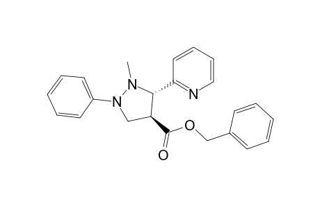 4-Pyrazolidinecarboxylic acid, 2-methyl-1-phenyl-3-(2-pyridinyl)-, phenylmethyl ester, trans-