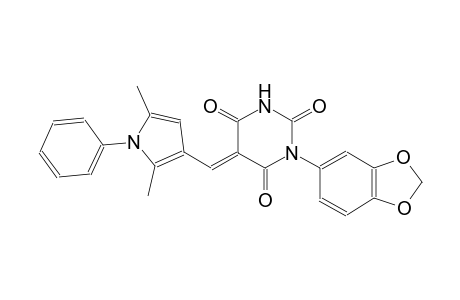 (5E)-1-(1,3-benzodioxol-5-yl)-5-[(2,5-dimethyl-1-phenyl-1H-pyrrol-3-yl)methylene]-2,4,6(1H,3H,5H)-pyrimidinetrione