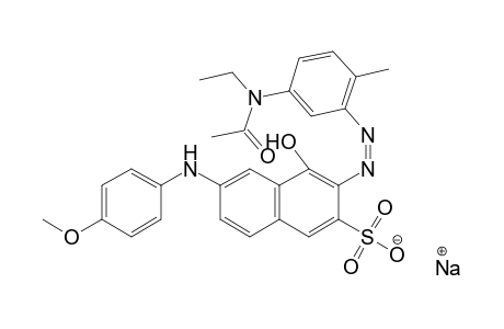 2-Naphthalenesulfonic acid, 3-[[5-(acetylethylamino)-2-methylphenyl]azo]-4-hydroxy-6[(4-methoxyphenyl)amino]-, monosodium salt