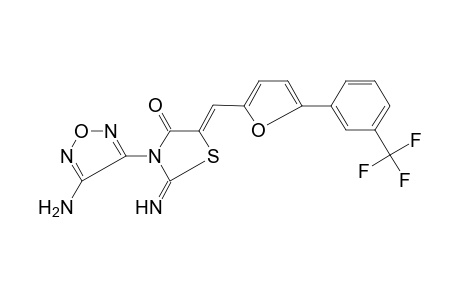 (5Z)-2-azanylidene-3-(4-azanyl-1,2,5-oxadiazol-3-yl)-5-[[5-[3-(trifluoromethyl)phenyl]furan-2-yl]methylidene]-1,3-thiazolidin-4-one