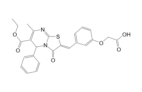 {3-[(Z)-(6-(ethoxycarbonyl)-7-methyl-3-oxo-5-phenyl-5H-[1,3]thiazolo[3,2-a]pyrimidin-2(3H)-ylidene)methyl]phenoxy}acetic acid