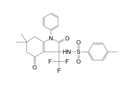 N-[6,6-dimethyl-2,4-dioxo-1-phenyl-3-(trifluoromethyl)-2,3,4,5,6,7-hexahydro-1H-indol-3-yl]-4-methylbenzenesulfonamide