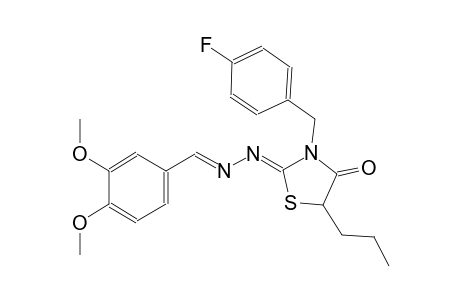 3,4-dimethoxybenzaldehyde [(2Z)-3-(4-fluorobenzyl)-4-oxo-5-propyl-1,3-thiazolidin-2-ylidene]hydrazone