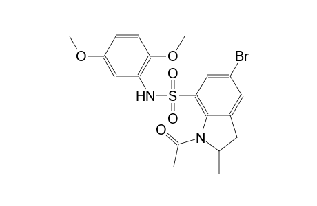 1H-indole-7-sulfonamide, 1-acetyl-5-bromo-N-(2,5-dimethoxyphenyl)-2,3-dihydro-2-methyl-