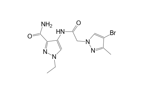 4-{[(4-bromo-3-methyl-1H-pyrazol-1-yl)acetyl]amino}-1-ethyl-1H-pyrazole-3-carboxamide