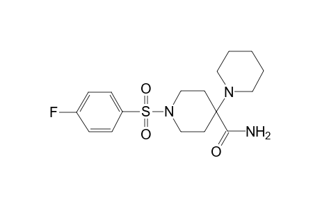 1-(4-fluorophenyl)sulfonyl-4-(1-piperidinyl)-4-piperidinecarboxamide
