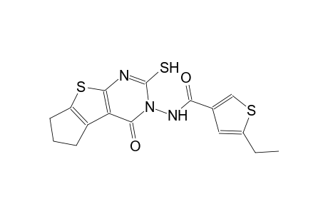 5-ethyl-N-(4-oxo-2-sulfanyl-6,7-dihydro-4H-cyclopenta[4,5]thieno[2,3-d]pyrimidin-3(5H)-yl)-3-thiophenecarboxamide