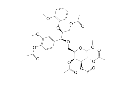 acetic acid [(2R,3S,4S,5R,6S)-4,5-diacetoxy-2-[[(1S,2S)-3-acetoxy-1-(4-acetoxy-3-methoxy-phenyl)-2-(2-methoxyphenoxy)propoxy]methyl]-6-methoxy-tetrahydropyran-3-yl] ester