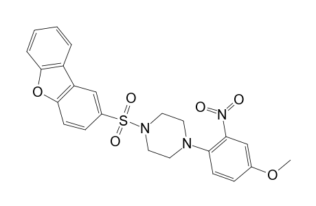 1-(4-Methoxy-2-nitrophenyl)-4-{8-oxatricyclo[7.4.0.0(2,7)]trideca-1(9),2(7),3,5,10,12-hexaene-4-sulfonyl}piperazine