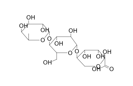 ALPHA-L-FUCOPYRANOSYL-(1->4)-BETA-D-GLUCOPYRANOSYL-(1->4)-ALPHA-D-LIXOHEXULOZONIC ACID