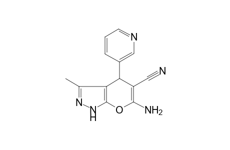6-Amino-3-methyl-4-(3-pyridinyl)-1,4-dihydropyrano[2,3-c]pyrazole-5-carbonitrile