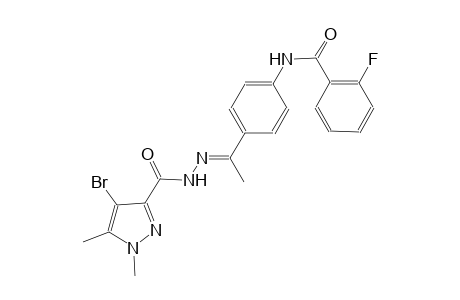 N-(4-{(1E)-N-[(4-bromo-1,5-dimethyl-1H-pyrazol-3-yl)carbonyl]ethanehydrazonoyl}phenyl)-2-fluorobenzamide