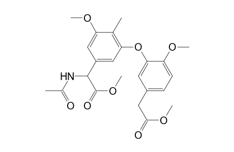 Benzeneacetic acid, .alpha.-(acetylamino)-3-methoxy-5-[2-methoxy-5-(2-methoxy-2-oxoethyl) phenoxy]-4-methyl-, methyl ester