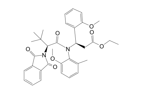 Ethyl (R)-3-(2'-methoxyphenyl)-3-[N-(2'-methoxy-6'-methylphenyl)-N-((S)-N',N'-phthaloyl-tert-leucyl)]amino-propionate