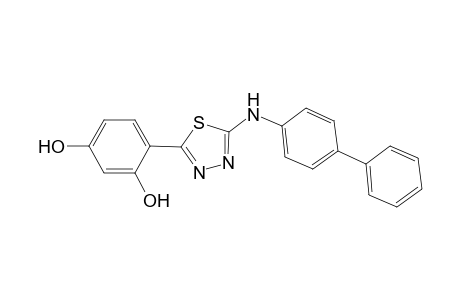 4-(5-(Biphenyl-4-ylamino)-1,3,4-thiadiazol-2-yl)benzene-1,3-diol