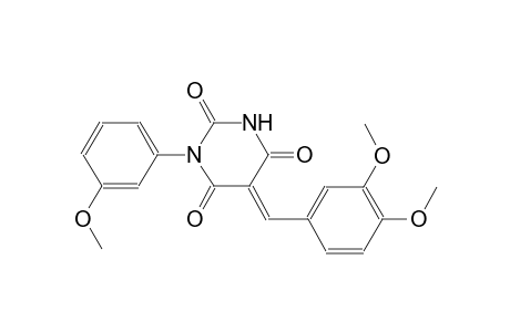 (5E)-5-(3,4-dimethoxybenzylidene)-1-(3-methoxyphenyl)-2,4,6(1H,3H,5H)-pyrimidinetrione