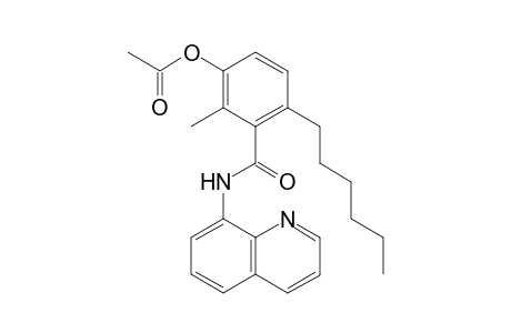 4-hexyl-2-methyl-3-(quinolin-8-ylcarbamoyl)phenyl acetate