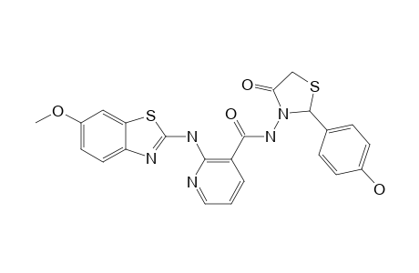 2-[N-(6-METHOXYBENZOTHIAZOLYL)-AMINO]-PYRIDINE-3-[2-(4-HYDROXYPHENYL)]-CARBOXAMIDO-1,3-THIAZOLIDIN-4-ONE