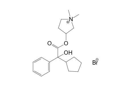 1,1-dimethyl-3-hydroxypyrrolidinium bromide, alpha-cyclopentylmandelate