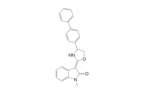 1-Methyl-3-[4'-(4",4"'-biphenyl)-1',3'-oxazolidin-2'-ylidene]-2-oxoindole
