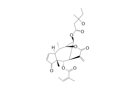 ATHROLIDE_D;1-S*,7-R*,10-(H)-R*-4-OXO-6-S*-[(Z)-2-METHYL-2-BUTENOYLOXY]-8-S*-(3-HYDROXY-3-METHYLPENTANOYLOXY)-PSEUDO