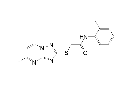2-(5,7-dimethyl-[1,2,4]triazolo[1,5-a]pyrimidin-2-ylthio)-N-o-tolylacetamide