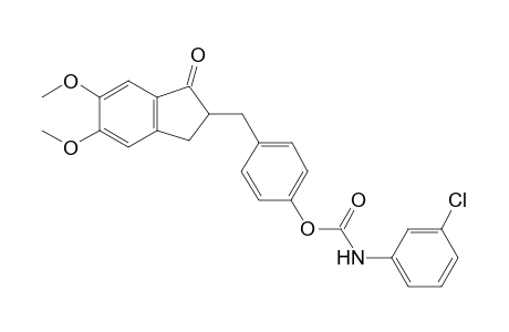 4-[(5,6-Dimethoxy-1-oxo-2,3-dihydro-1H-inden-2-yl)methyl]phenyl(3-chlorophenyl) carbamate