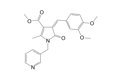 (4Z)-4-[(3,4-dimethoxyphenyl)methylidene]-2-methyl-5-oxo-1-(3-pyridinylmethyl)-3-pyrrolecarboxylic acid methyl ester