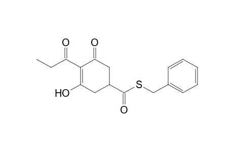 3-Cyclohexene-1-carbothioic acid, 3-hydroxy-5-oxo-4-(1-oxopropyl)-,S-(phenylmethyl) ester