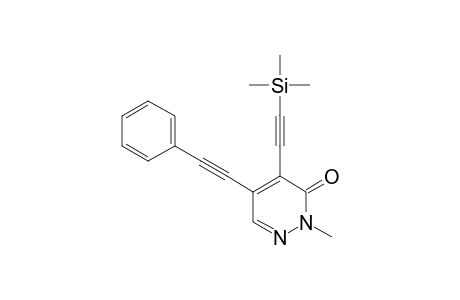 2-methyl-5-(2-phenylethynyl)-4-(2-trimethylsilylethynyl)pyridazin-3-one