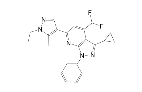 1H-pyrazolo[3,4-b]pyridine, 3-cyclopropyl-4-(difluoromethyl)-6-(1-ethyl-5-methyl-1H-pyrazol-4-yl)-1-phenyl-