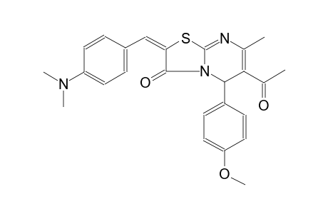 (2E)-6-acetyl-2-[4-(dimethylamino)benzylidene]-5-(4-methoxyphenyl)-7-methyl-5H-[1,3]thiazolo[3,2-a]pyrimidin-3(2H)-one