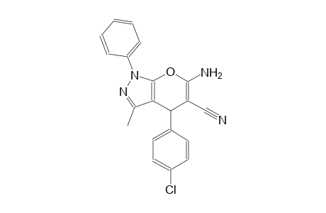 6-amino-4-(4-chlorophenyl)-3-methyl-1-phenyl-1,4-dihydropyrano[2,3-c]pyrazole-5-carbonitrile