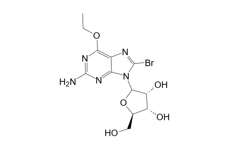 2-Amino-8-bromo-6-ethoxy-9(.beta.-D-ribofuranosyl)-9H-purine