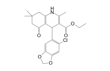 ethyl 4-(6-chloro-1,3-benzodioxol-5-yl)-2,7,7-trimethyl-5-oxo-1,4,5,6,7,8-hexahydro-3-quinolinecarboxylate