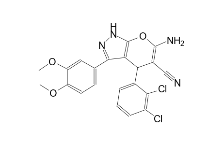 pyrano[2,3-c]pyrazole-5-carbonitrile, 6-amino-4-(2,3-dichlorophenyl)-3-(3,4-dimethoxyphenyl)-1,4-dihydro-