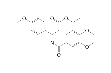 Propionic acid, 3-(3,4-dimethoxybenzoylamino)-3-(4-methoxyphenyl)-, ethyl ester