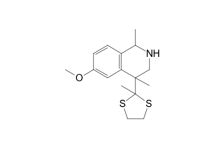 6-Methoxy-1,4-dimethyl-4-(2"-methyldithiolan-2"-yl)-1,2,3,4-tetrahydroisoquinoline