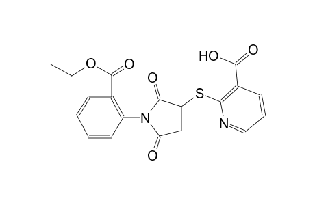 2-({1-[2-(ethoxycarbonyl)phenyl]-2,5-dioxo-3-pyrrolidinyl}sulfanyl)nicotinic acid