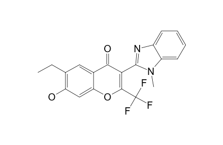 7-HYDROXY-2-TRIFLUOROMETHYL-3-(1-METHYL-2-BENZIMIDAZOLYL)-6-ETHYLCHROMONE