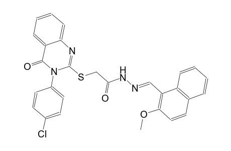 2-{[3-(4-chlorophenyl)-4-oxo-3,4-dihydro-2-quinazolinyl]sulfanyl}-N'-[(E)-(2-methoxy-1-naphthyl)methylidene]acetohydrazide