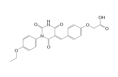 {4-[(E)-(1-(4-ethoxyphenyl)-2,4,6-trioxotetrahydro-5(2H)-pyrimidinylidene)methyl]phenoxy}acetic acid