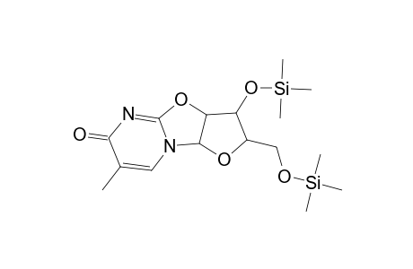7-Methyl-3-[(trimethylsilyl)oxy]-2-([(trimethylsilyl)oxy]methyl)-2,3,3a,9a-tetrahydro-6H-furo[2',3':4,5][1,3]oxazolo[3,2-a]pyrimidin-6-one