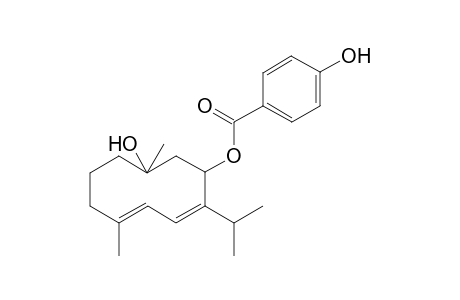 1-Methyl-1-hydroxy-9-[(p-hydroxybenzoyl)oxy]-5-methyl-8-isopropyl-cyclodeca-5,7-diene