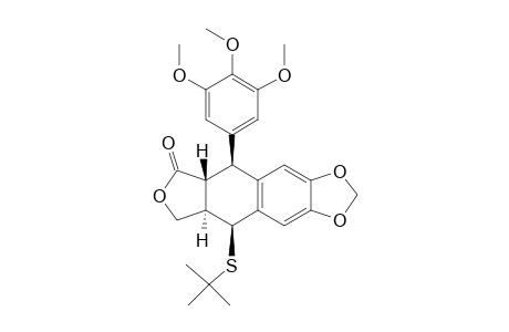 Furo[3',4':6,7]naphtho[2,3-d]-1,3-dioxol-6(5aH)-one, 9-[(1,1-dimethylethyl)thio]-5,8,8a,9-tetrahydro-5-(3,4,5-trimethoxyphenyl)-, [5S-(5.alpha.,5a.alpha.,8a.beta.,9.alpha.)]-